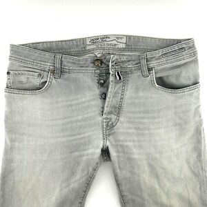 Jacob Cohen PW688 COMF Tailored Straight Leg Jeans Mens 34x30 Gray Made in Italy